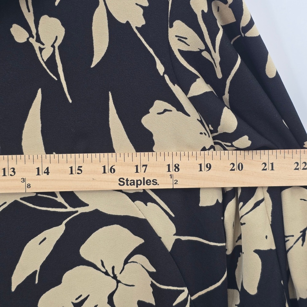 52seven Dress Womens Large Black Tan Floral Button Down Ruffle Drop Waist - Picture 4 of 7